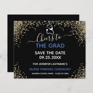 Glitzer Nurse Abschluss Save the Date Pinning