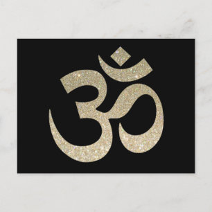 Glitzer Om Symbol Postkarte