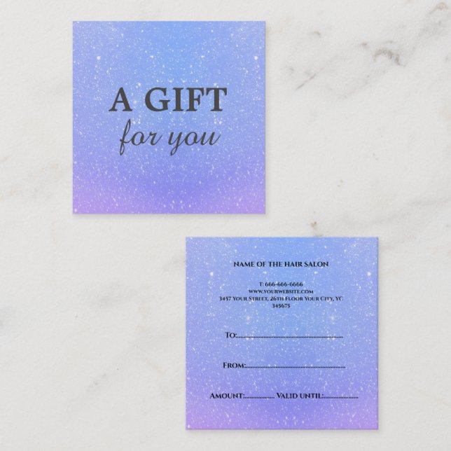 Glitzer Ombre Beauty Salon Rabattkarte (Vorne/Hinten)
