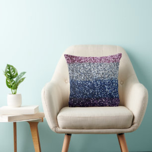 Glitzer Ombre Lila Blue Kissen
