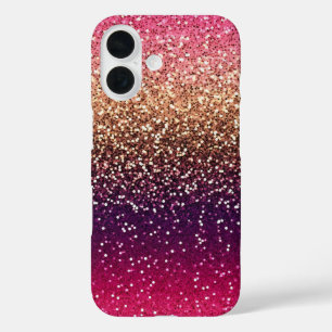 Glitzer Ombre Pink Gold iPhone 16 Hülle