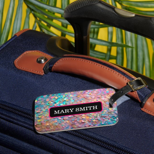 Glitzer Opal Holographic Modern Collection Gepäckanhänger (Vorderseite Insitu 3)