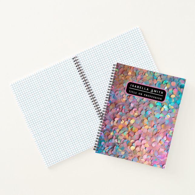 Glitzer Opal Holographic Modern Collection Notizbuch (Innenseite)
