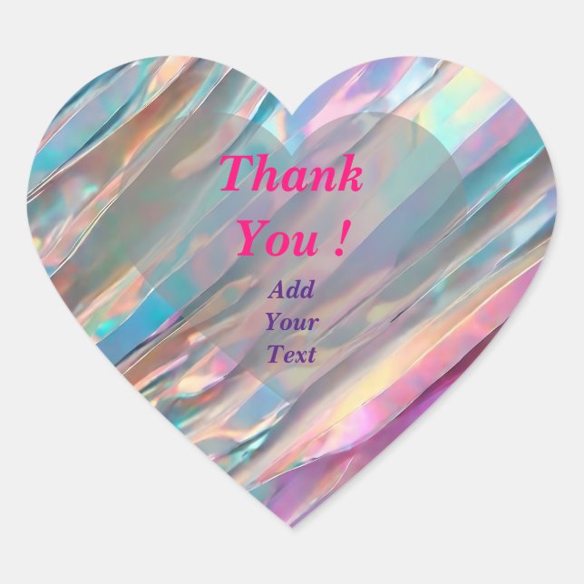 Glitzer Opal Holographic Trendy Collection Herz-Aufkleber (Vorderseite)