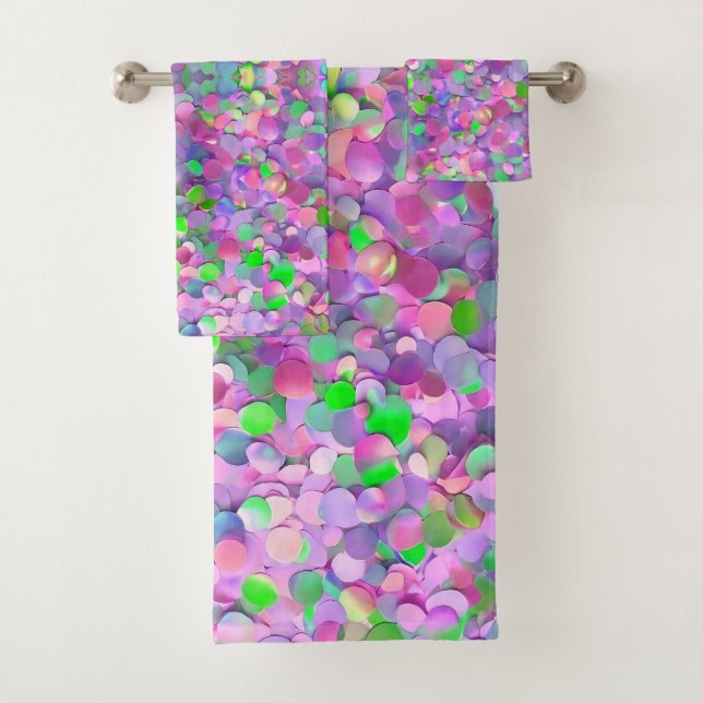 Glitzer Opal Moderne Holographische Sammlung Badhandtuch Set (Insitu)