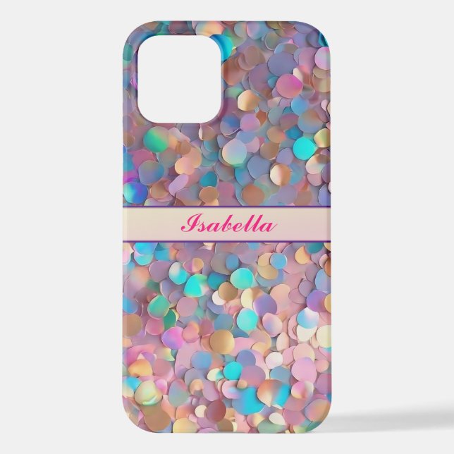 Glitzer Opal Moderne Holographische Sammlung iPhone Hülle (Rückseite)