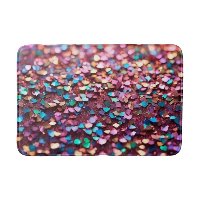 Glitzer Opal Trendy Holographic Collection Badematte (Vorderseite)