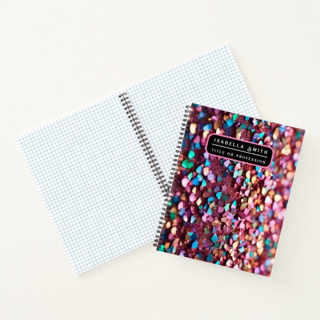 Glitzer Opal Trendy Holographic Collection Notizbuch (Innenseite)