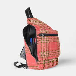 GLITZER ORANGE & GOLD SCHAUT KARIERT PATTER AUS CROSSBODY BAG