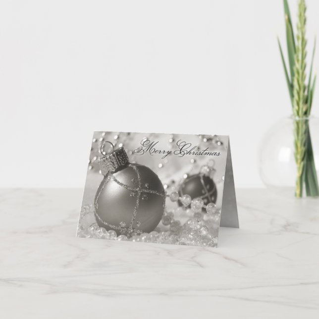 Glitzer Ornament Weihnachtskarte Feiertagskarte (Vorderseite)