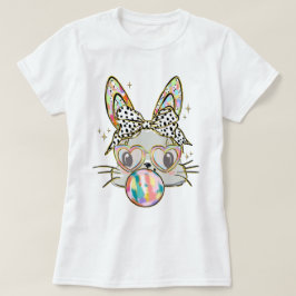 Glitzer Osterbunny Coquette Bow T-Shirt