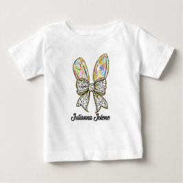 Glitzer Ostersonnige Ohren mit Bow-Individuelle Na Baby T-shirt