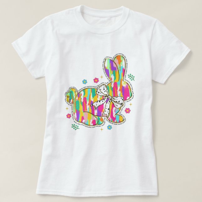 Glitzer Ostersonnige Typografie T-Shirt (Design vorne)