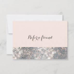 Glitzer Pailletten Glamour Glam Empfehlungskarte