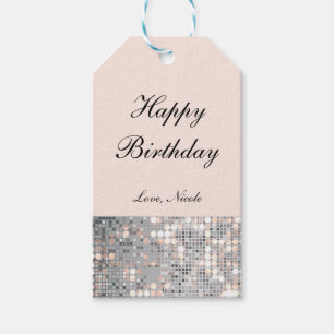 Glitzer Pailletten Sequins Glam Chic Party Geschen Geschenkanhänger