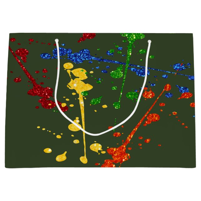 Glitzer Paintball Party Paint Spritzer Große Geschenktüte (Vorderseite)