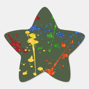 Glitzer Paintball Party Paint Spritzer Stern-Aufkleber