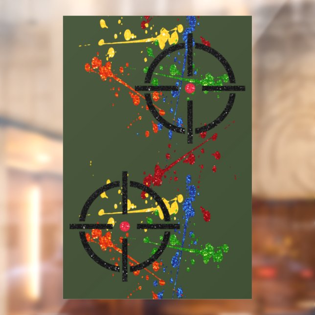 Glitzer Paintball Party Ziele Fensteraufkleber (Blatt 2)