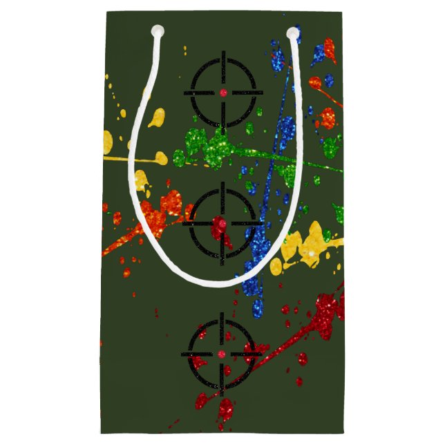 Glitzer Paintball Party Ziele Kleine Geschenktüte (Vorderseite)