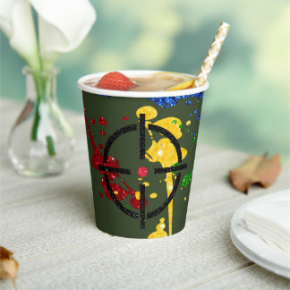 Glitzer Paintball Party Ziele Pappbecher