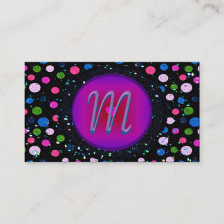 Glitzer-Party-Monogramm Visitenkarte