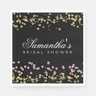 Glitzer Party Rose und Gold Brautparty Serviette