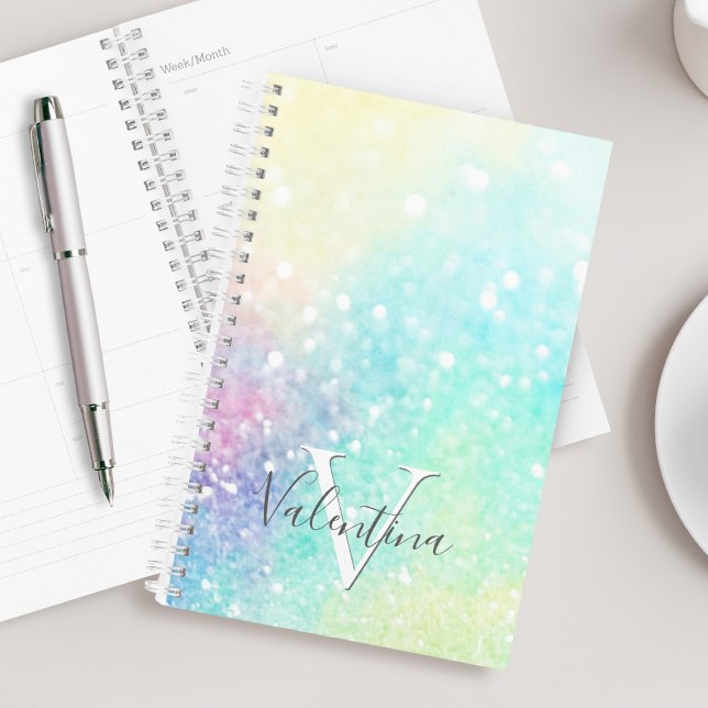 Glitzer Pastel Bokeh Girly Colorful Pattern Planer (Von Creator hochgeladen)