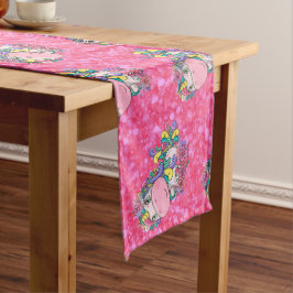 Glitzer Pastle Pink Einhorn Long Table Runner Großer Tischläufer