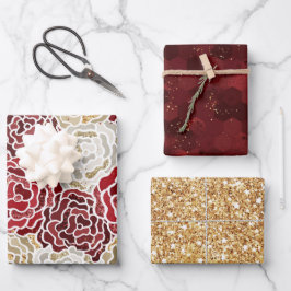 Glitzer Pattern Geschenkpapier Set
