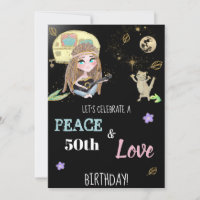 * Glitzer Peace & Liebe Camping Hippie Geburtstag