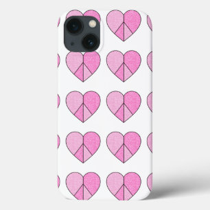 Glitzer Peace Sign Hearts Case-Mate iPhone Hülle