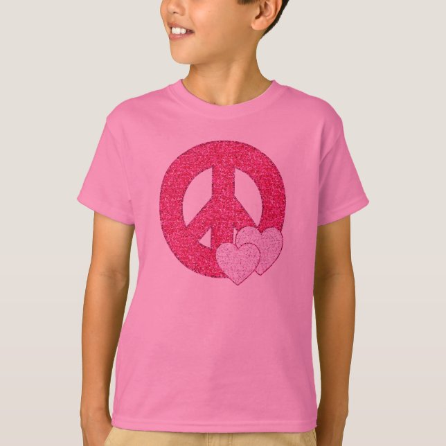 Glitzer Peace Sign T-Shirt (Vorderseite)
