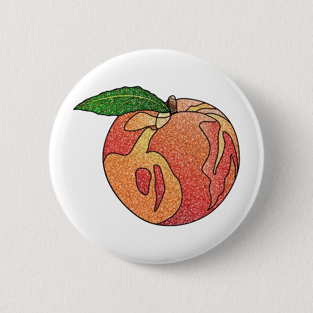 Glitzer Peach Button (Vorderseite)