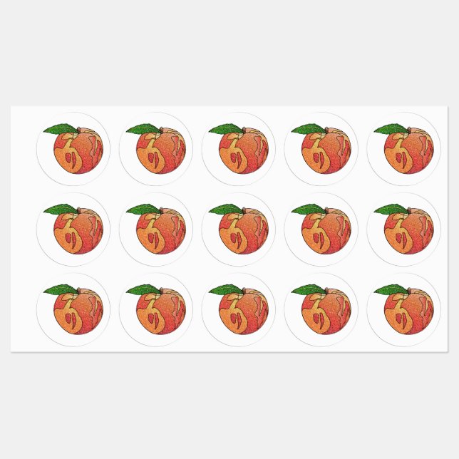 Glitzer Peach Etiketten (Blatt)