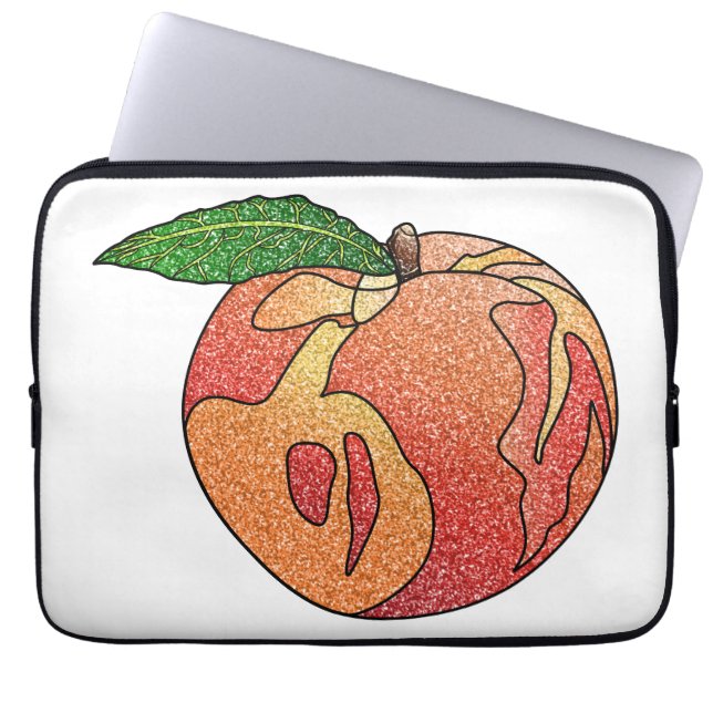 Glitzer Peach Laptopschutzhülle (Vorderseite)