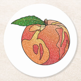 Glitzer Peach Runder Pappuntersetzer