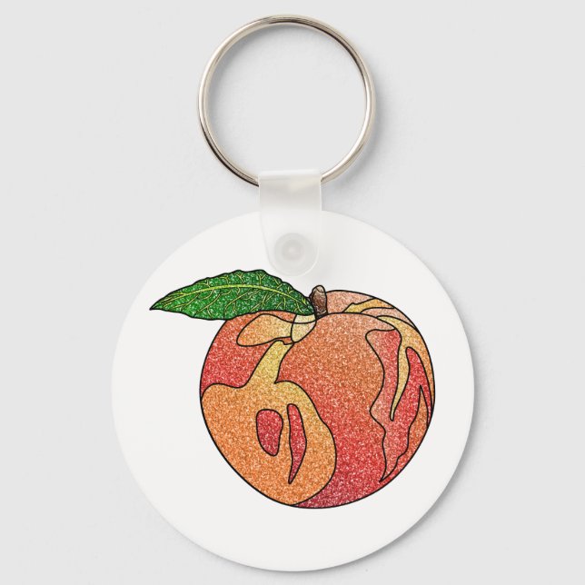 Glitzer Peach Schlüsselanhänger (Vorderseite)
