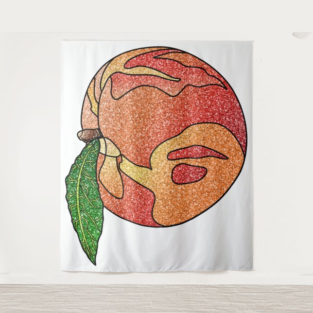 Glitzer Peach Wandteppich (Vorderseite)