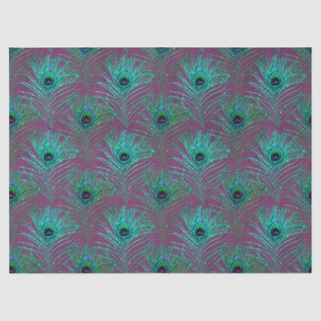 Glitzer Peacock Feather Serie Design 6 Seidenpapier (Vorderseite)