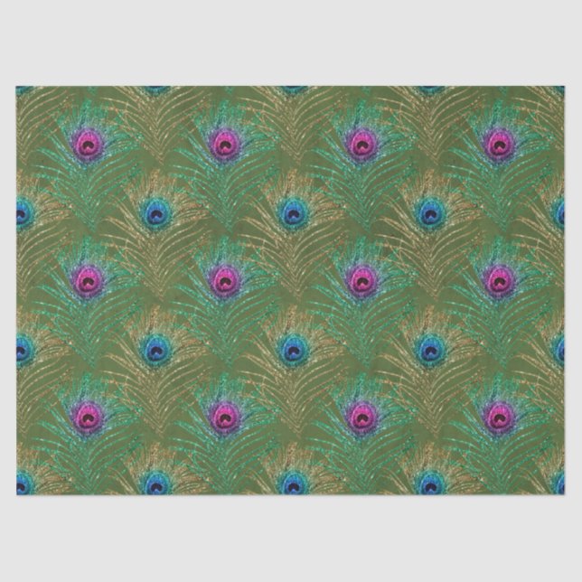 Glitzer Peacock Feather Series Design 17 Seidenpapier (Vorderseite)