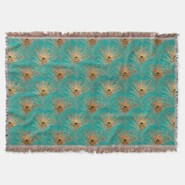 Glitzer Peacock Feathers Pattern Decke