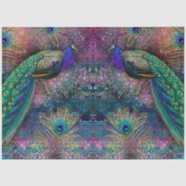 Glitzer Peacocks Elegante Feathers Rosa Decoupage Seidenpapier