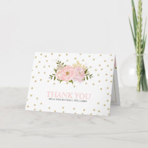 Glitzer Peony Wedding Vielen Dank Karten