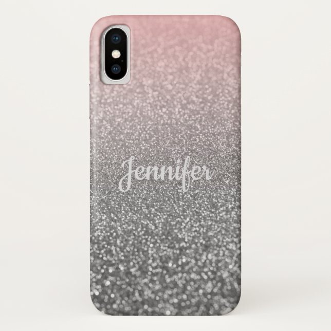 Glitzer Personalisiert glänzende Folge funkelnde R Case-Mate iPhone Hülle (Rückseite)