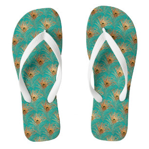 Glitzer-Pfauenfedern-Muster Flip Flops