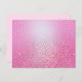 Glitzer Pink Cheetah Print Postkarte