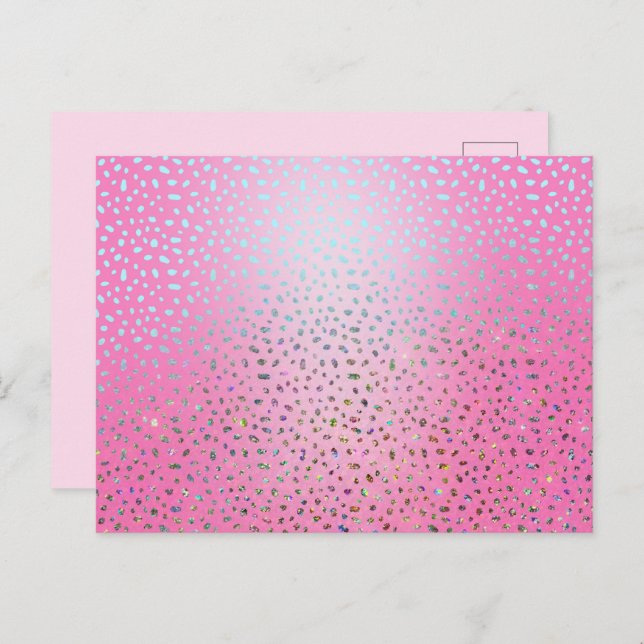 Glitzer Pink Cheetah Print Postkarte (Vorne/Hinten)