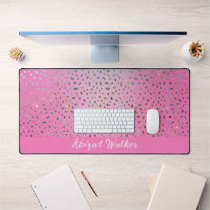 Glitzer Pink Cheetah Print Schreibtischunterlage