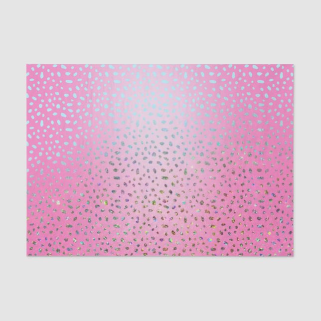 Glitzer Pink Cheetah Print Seidenpapier (Vorderseite)