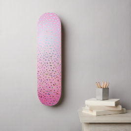 Glitzer Pink Cheetah Print Skateboard